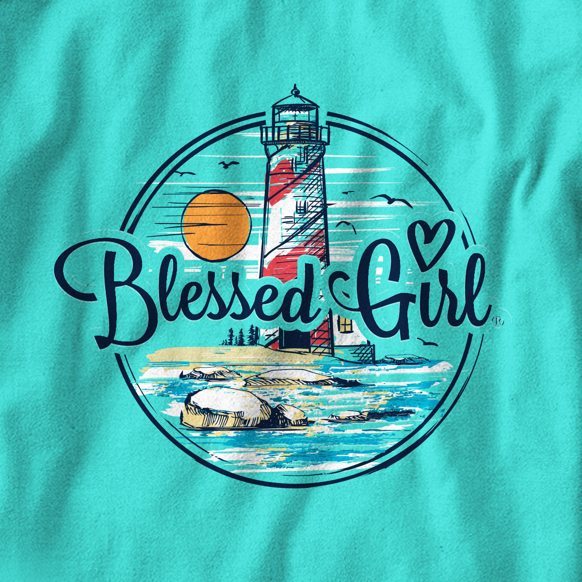 Blessed Girl Womens T-Shirt Light House