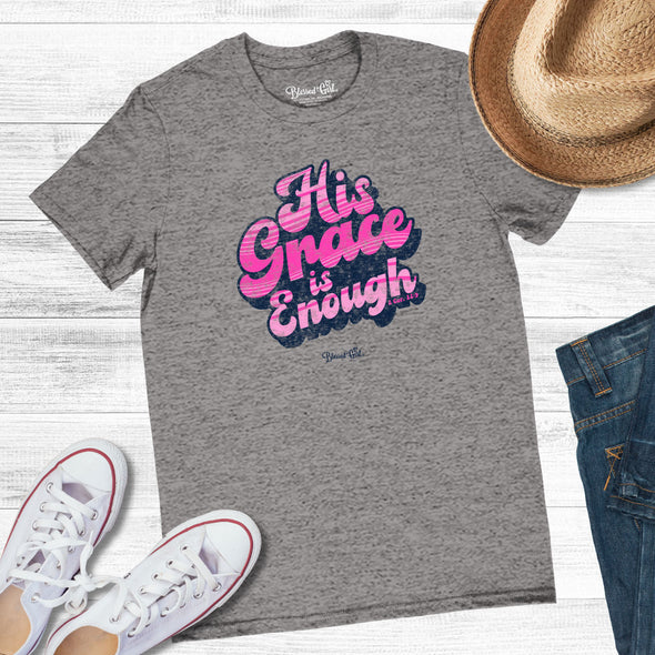 Blessed Girl Womens Boyfriend T-Shirt His Grace Is Enough