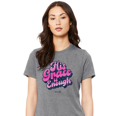 Blessed Girl Womens Boyfriend T-Shirt His Grace Is Enough