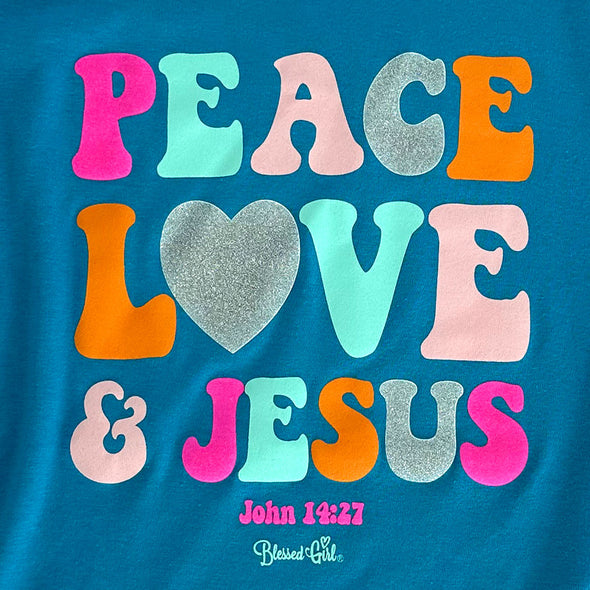 Blessed Girl Kids T-Shirt Peace Love Jesus