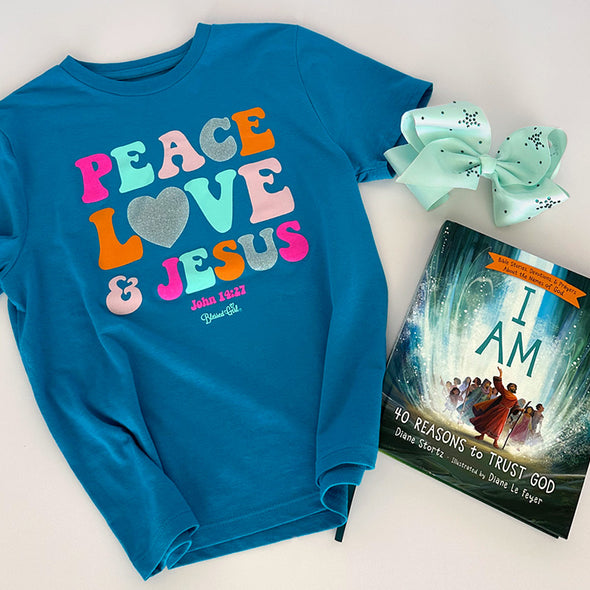 Blessed Girl Kids T-Shirt Peace Love Jesus