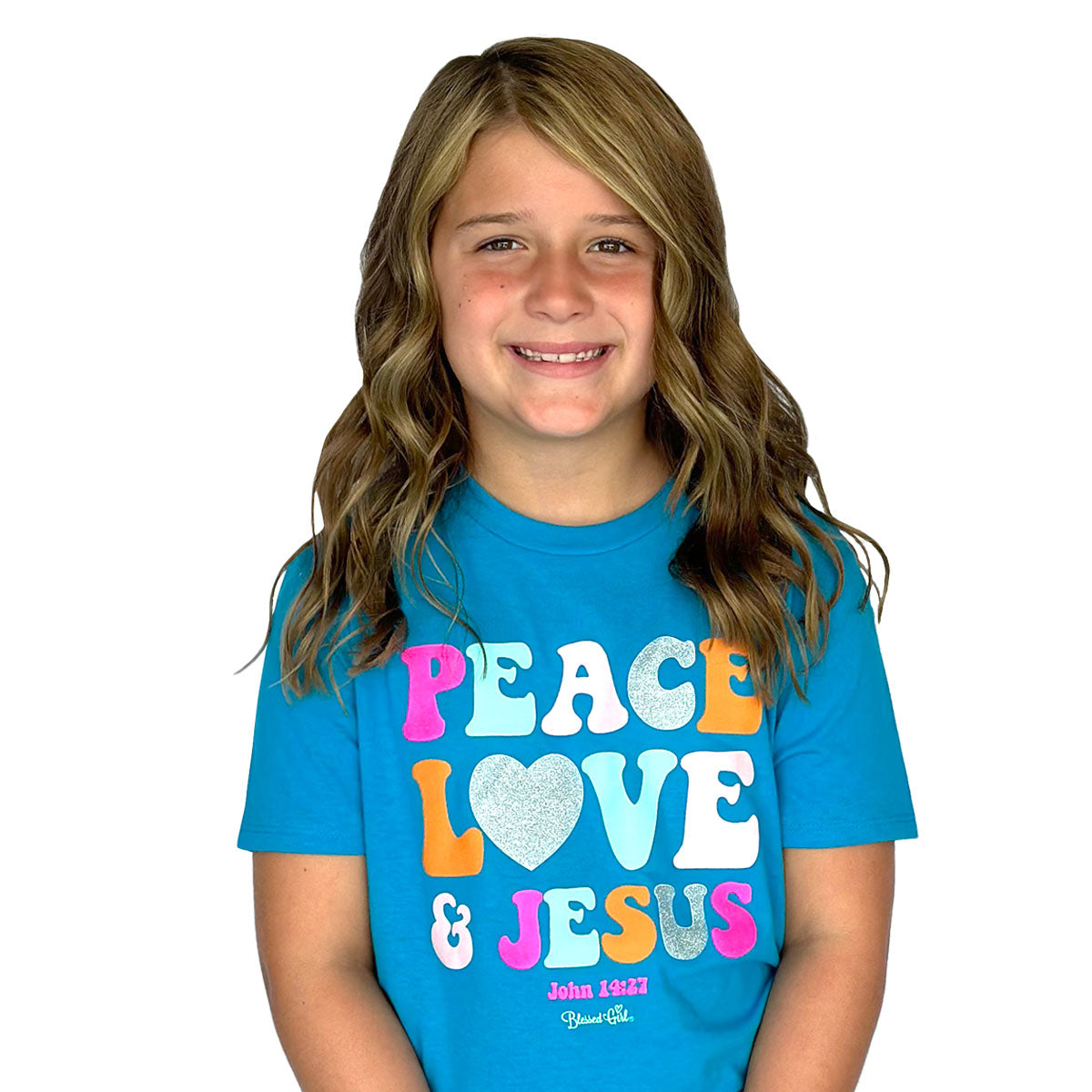 Blessed Girl Kids T-Shirt Peace Love Jesus