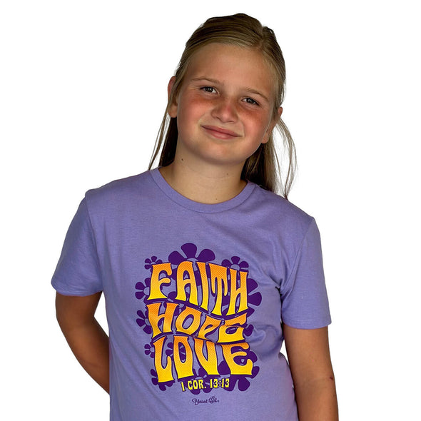 Blessed Girl Kids T-Shirt Faith Hope Love