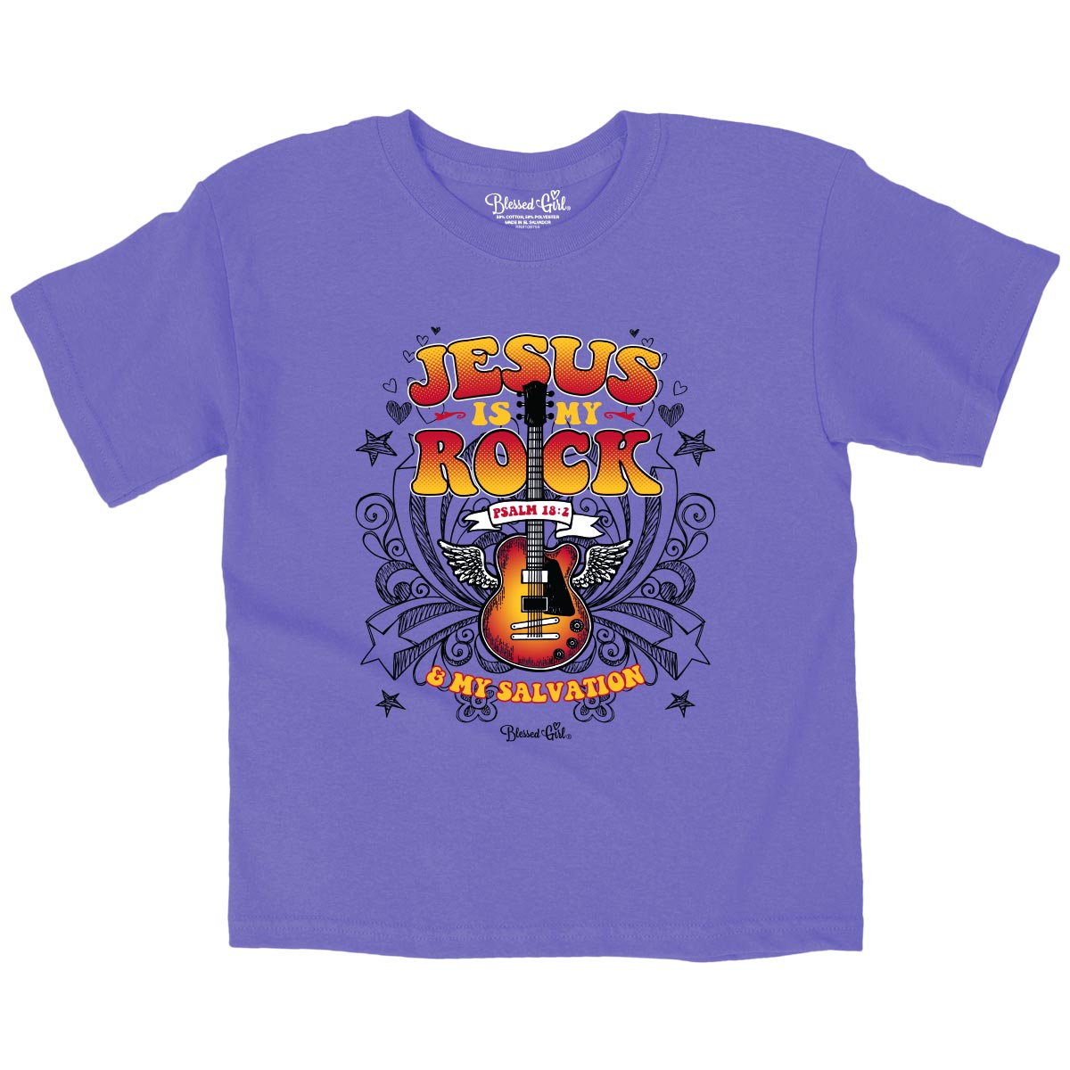 Blessed Girl Kids T-Shirt Jesus is My Rock