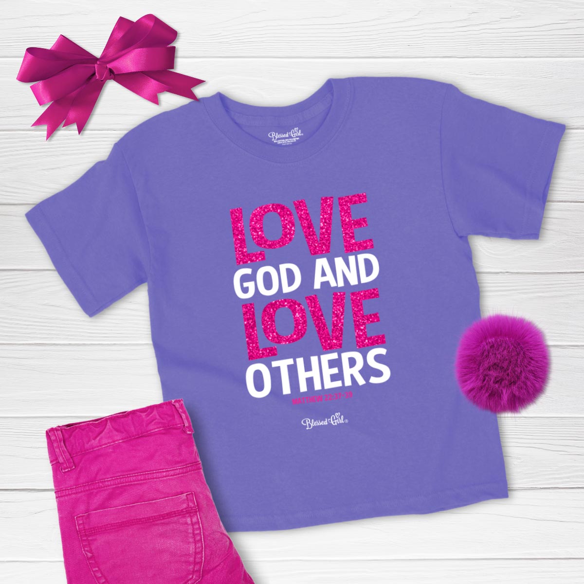 Blessed Girl Kids T-Shirt Love God