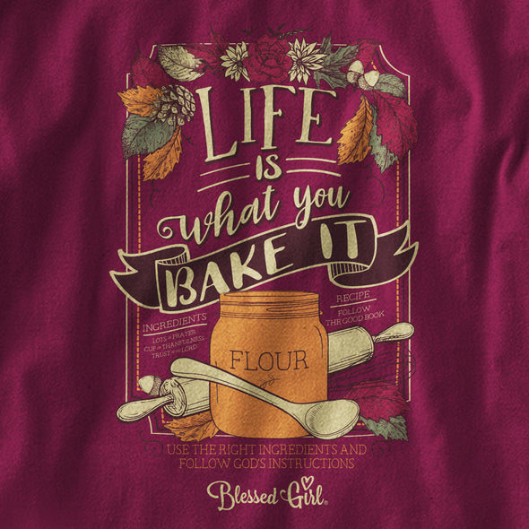 Blessed Girl Womens Long Sleeve T-Shirt Life Is What You Bake It