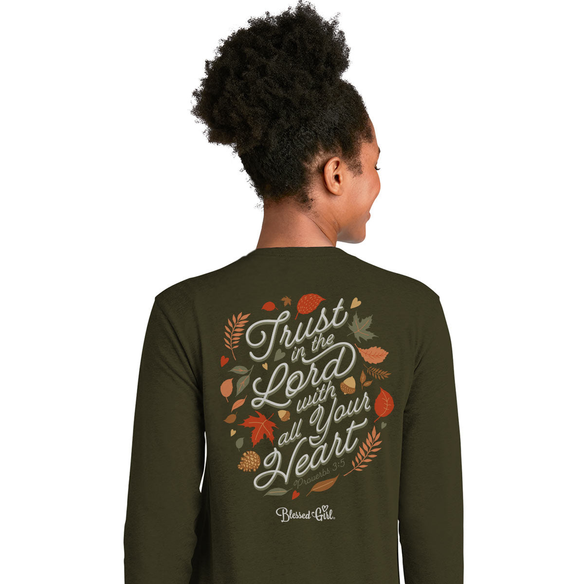 Blessed Girl Womens Long Sleeve T-Shirt Trust In The Lord