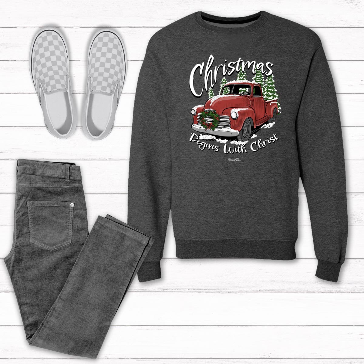 Blessed Girl Womens Sweatshirt Christmas Begins