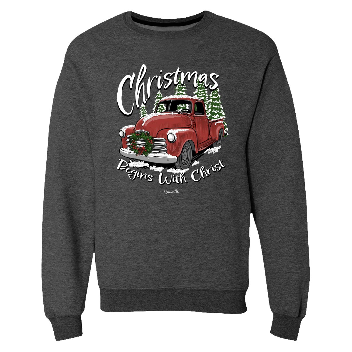 Blessed Girl Womens Sweatshirt Christmas Begins