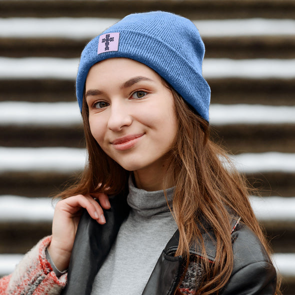 Blessed Girl Womens Boyfriend Beanie Big Cross