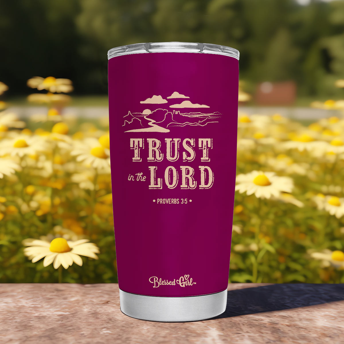 Blessed Girl 20 oz Stainless Steel Tumbler Trust In The Lord