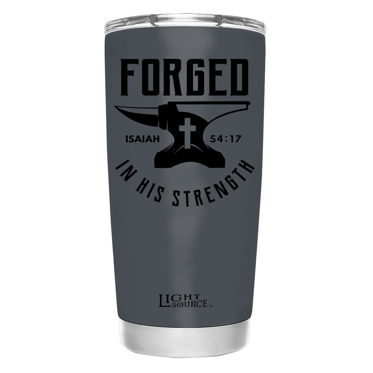 Light Source 20 oz Stainless Steel Tumbler Forged In His Strength