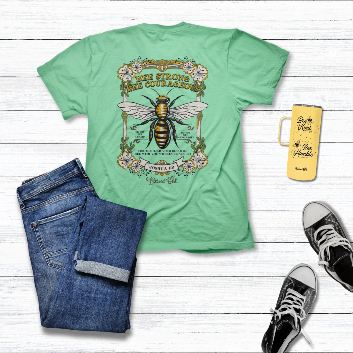 Blessed Girl Womens T-Shirt Bee Strong