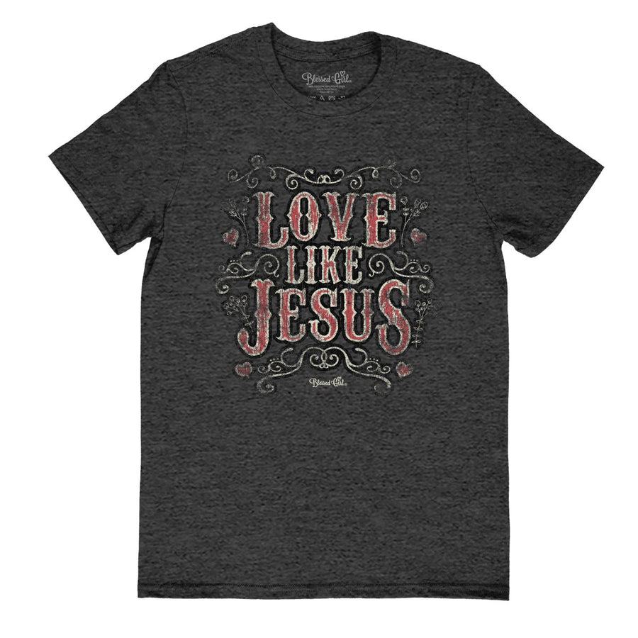 Blessed Girl Womens Boyfriend T-Shirt Love Like Jesus