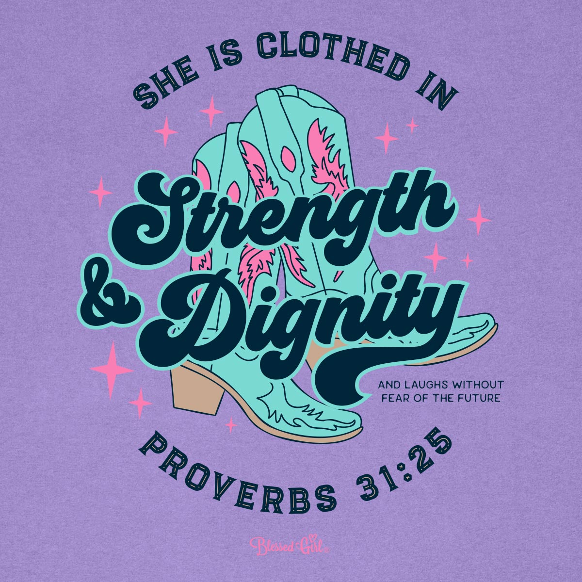 Blessed Girl Womens Boyfriend T-Shirt Strength Boots