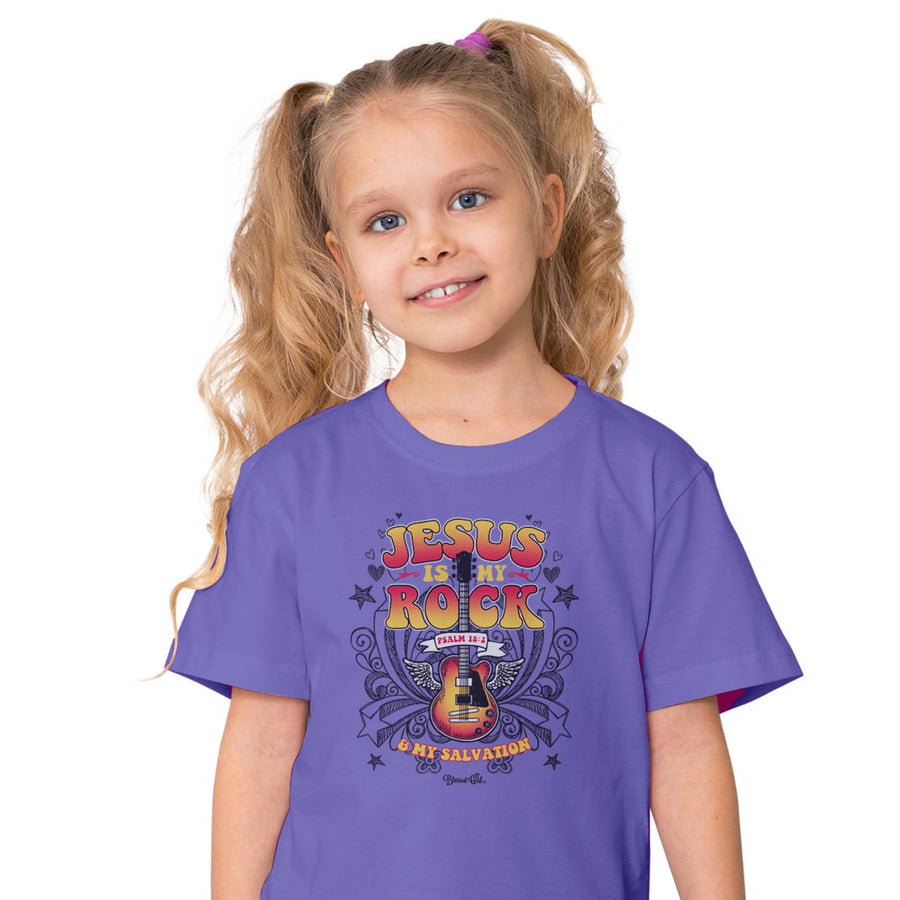 Blessed Girl Kids T-Shirt Jesus is My Rock