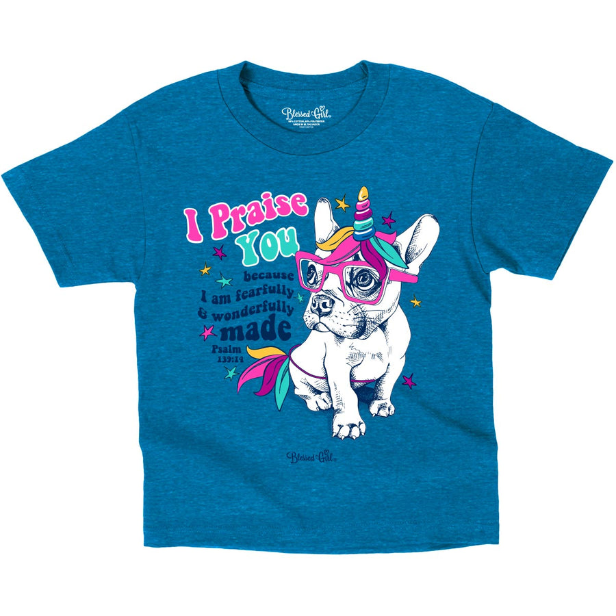 Blessed Girl Kids T-Shirt Praise Puppy