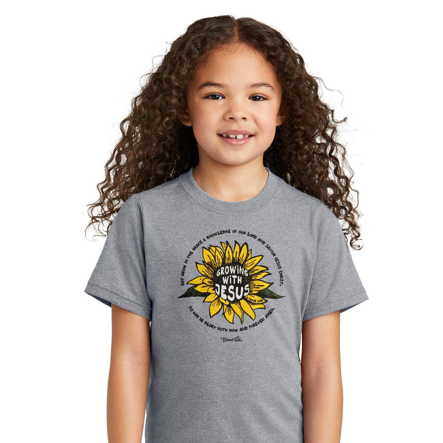 Blessed Girl Kids T-Shirt Growing With Jesus