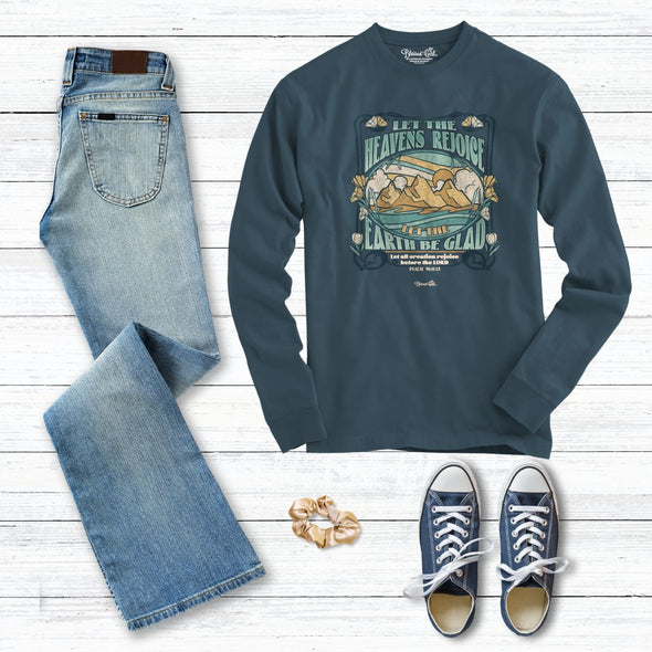 Blessed Girl Womens Long Sleeve T-Shirt Let The Heavens Rejoice