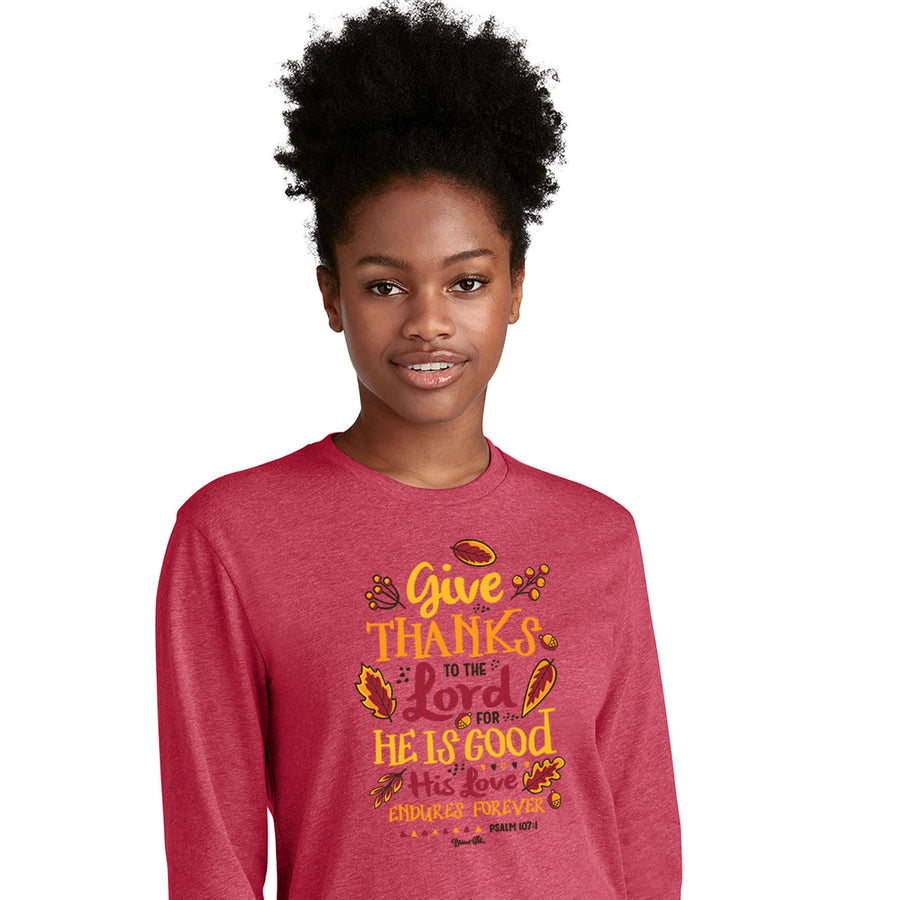 Blessed Girl Womens Long Sleeve T-Shirt Give Thanks