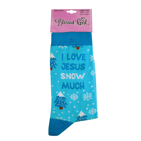 Blessed Girl Womens Socks Love Jesus Snow Much