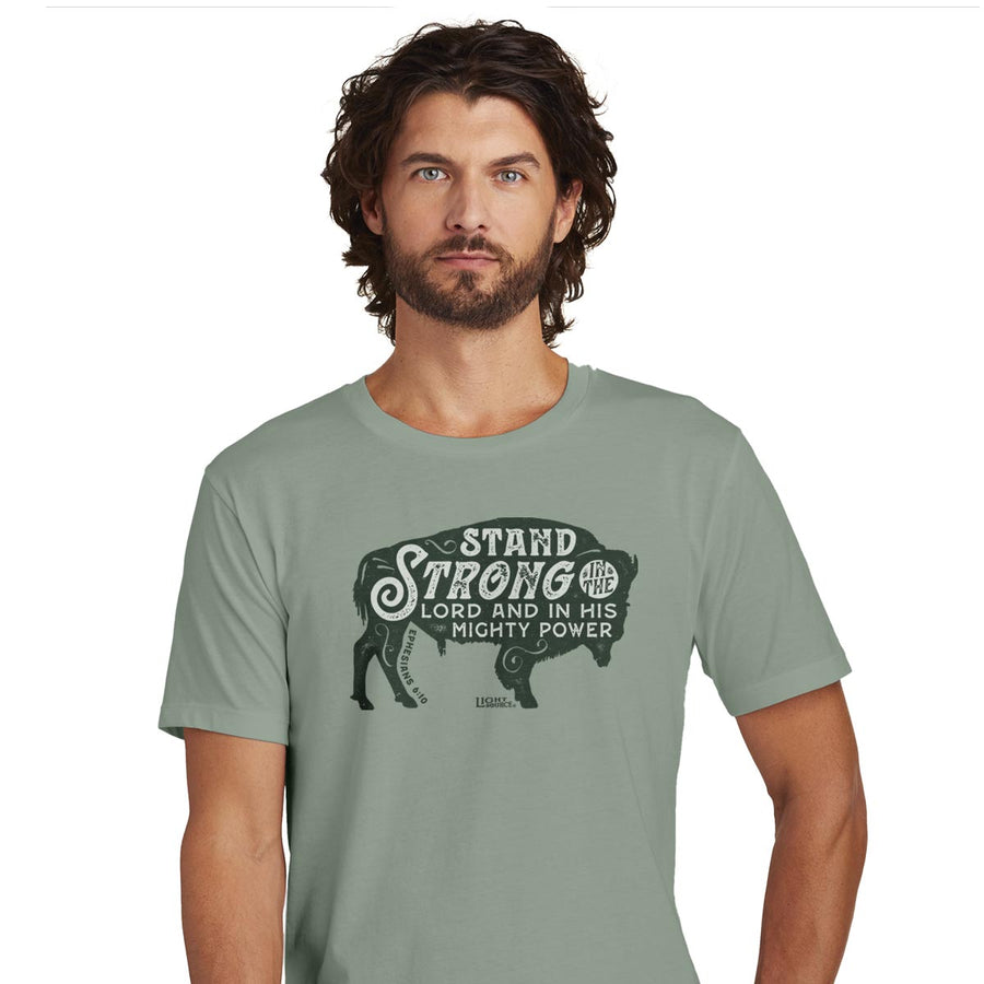 Light Source Mens T-Shirt Stand Bison