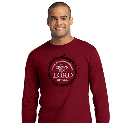 Light Source Mens Long Sleeve T-Shirt Crown Him Lord