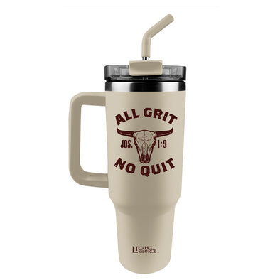 Light Source 40 oz Stainless Steel Mug With Straw All Grit No Quit