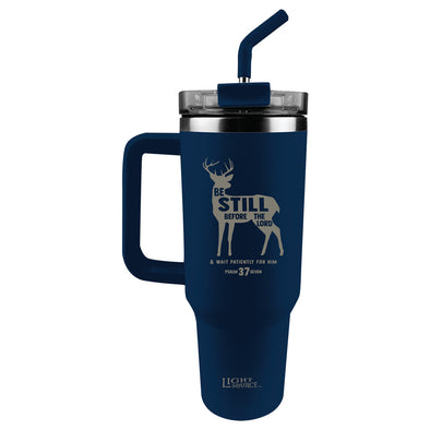Light Source 40 oz Stainless Steel Mug With Straw Be Still