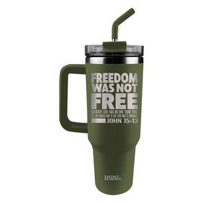 Light Source 40 oz Stainless Steel Mug With Straw Freedom Was Not Free