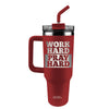 Light Source 40 oz Stainless Steel Mug With Straw Work Hard Pray Hard