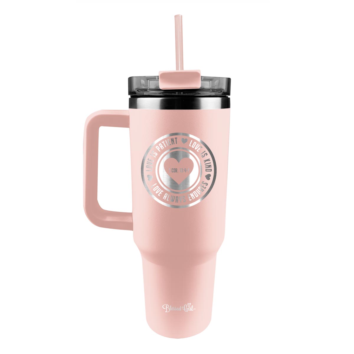 Blessed Girl 40 oz Stainless Steel Mug With Straw Love Is
